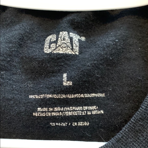 CAT®️ Black T-shirt Men’s size large 100% Soft Cotton Caterpillar Brand Vintage - Picture 6 of 9